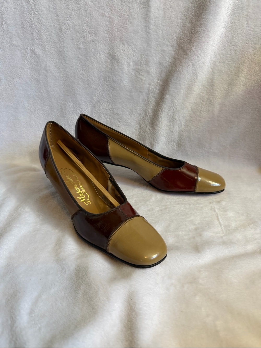 Vintage Multi Tone Color Block Heels The Mason Shoe Co. Of Chippewa Falls Sz 8